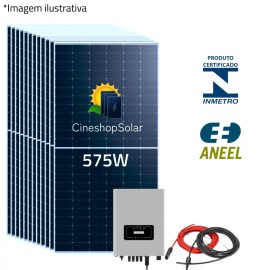 Gerador Solar ate 1.380kWh/mes 9,2kWp Inversor Tradicional Deye 10KW- 16 Placas 575W