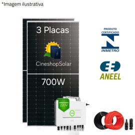 Gerador Solar ate 257kWh/m de 2.1kWp  Micro SAJ 2.25KW- 03 Placas 700W