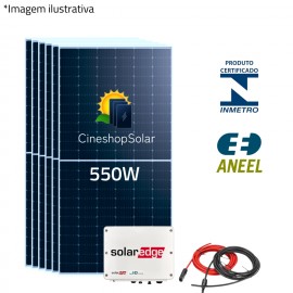 Gerador Solar ate 495kWh/mes 3,3kWp Inversor SolarEdge SE-3,68KW- 6 Placas 550W