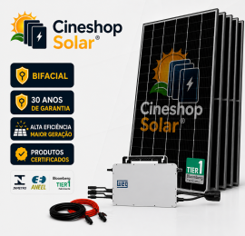 Kit Energia Solar On-Grid 2.54kWp Microinversor WEG + 4 Placas 635W - Gera at� 381kWh/m
