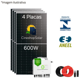 Gerador Solar ate 374kWh/m de 2,4kWp  Micro  SAJ 2.25KW - 04 Placas 600W