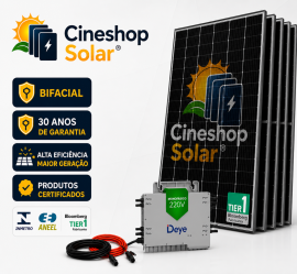 Gerador Solar ate 1.800KW/m de 14.00KWp Micro Deye 2250W - 20 Placas 700W