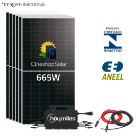 Gerador Solar ate 520KWh/mes 3,72kWp Micro Hoymiles 2K 06 Placas 620W