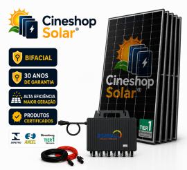 Kit Energia Solar On-Grid 3.72kWp Microinversor TSUN 3000 + 6 Placas 620W - Gera at� 558kWh/m