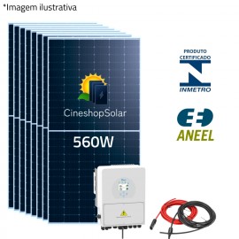  Gerador Solar Hibrido ate 678kWh/mes 4,52KWp Inversor Deye 5K - 8 Placas 560W