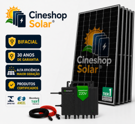 Gerador Solar ate 1.750kWh/m de 17,08kWp  Micro Growatt 2KW- 28 Placas 610W