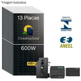 Gerador Solar ate 1090kWh/m de  7.80KWp Micro EnphaseIQ8P-475W  - 13 Placas 600W