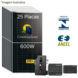 Gerador Solar ate 1.860kWh/m de 15KWp Micro Enphase IQ8P-475W - 25 Placas 600W