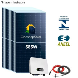 Gerador Solar ate 500kwh/mes  3,5kwp  Inversor Nansen 5kW 06 Placas 585W