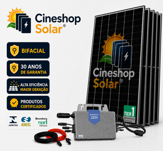 Kit Energia Solar 1.24kWp Microinversor TSUN e Painel 620W