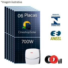 Gerador Solar ate 507,58kWhm de 4,20kWp Inversor SAJ 5KW - 6 Placas 700W Instala��o em Ourinhos