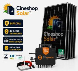 Kit Energia Solar On-Grid 9.92kWp Microinversor Apsystems + 16 Placas 620W - Gera at� 1488kWh/m
