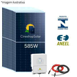 Gerador Solar ate 669Kwhm 4,68Kwp Hibrido Deye 5K 08 Placas 585W 